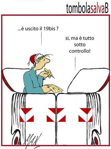 Cartoon: tombola salva Berlusconi (medium) by Enzo Maneglia Man tagged cassonettari,man,maneglia,fighillearte,salva,berlusconiu