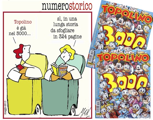Cartoon: Topolino 3000 (medium) by Enzo Maneglia Man tagged topolino,story,3000,cassonettari,maneglia,maggio,2013