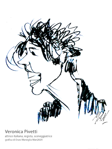 Cartoon: Veronica Pivetti (medium) by Enzo Maneglia Man tagged caricature,ritratti,veronica,pivetti,attrice,italiana