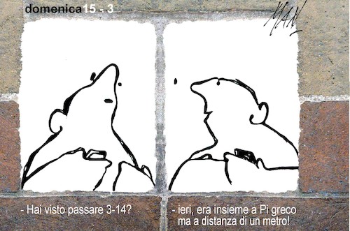 Cartoon: vicini di mattone (medium) by Enzo Maneglia Man tagged vignette,umorismo,grafico,distanze,sicurezza,maneglia,man