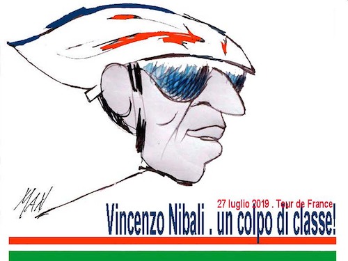 Cartoon: Vincenzo Nibali (medium) by Enzo Maneglia Man tagged caricatura,vincenzo,nibali,ciclista,sport,ciclismo,tour,de,france,2019,grafica,di,man,enzo,maneglia