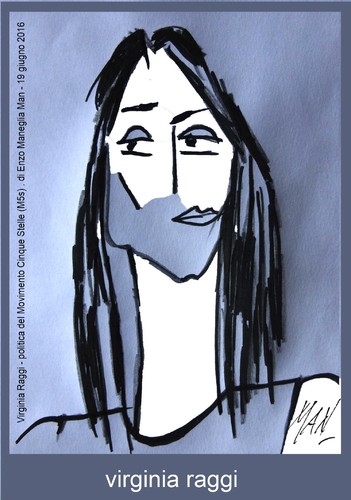 Cartoon: Virginia Raggi (medium) by Enzo Maneglia Man tagged caricatura,virginia,raggi,politica,m5s