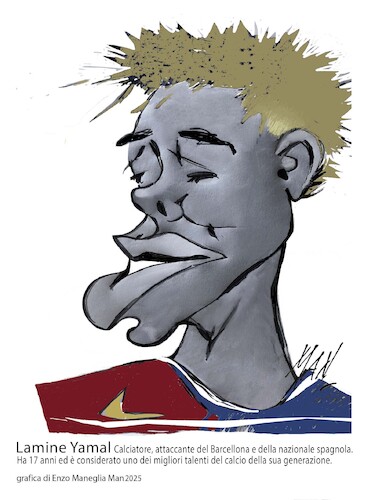 Cartoon: Yamal (medium) by Enzo Maneglia Man tagged caricaure,yamal,ritratti,calciatori