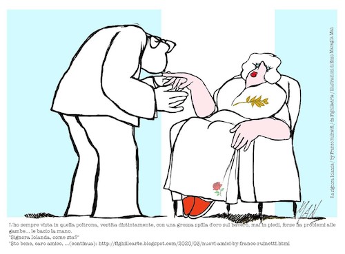 Cartoon: NUOVI AMICI by Ruinetti (medium) by Enzo Maneglia Man tagged racconti,storie,diari,by,franco,ruinetti,fighillearte,illustrazioni,man,piccolomuseo,fighille,it