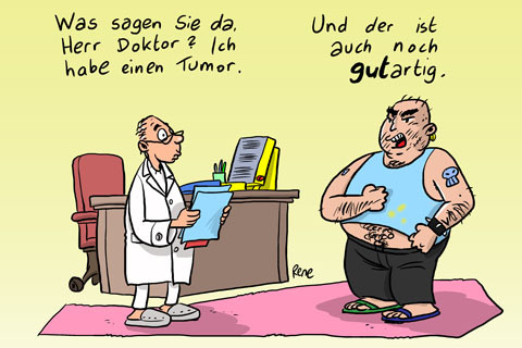 Cartoon: Der Tumor (medium) by rene tagged tumor,krankheit,arzt,diagnose