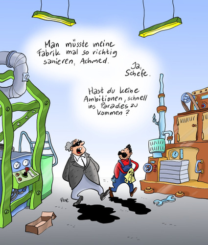 Cartoon: Antimaterie gewünscht? (medium) by rene tagged hausfrau,ausserirdische,aliens,supermarkt,theke,geschäfte,laden,einkaufen,antimaterie