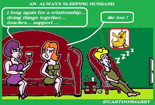 Cartoon: Always Sleepy (medium) by cartoonharry tagged husband,sleepy,always