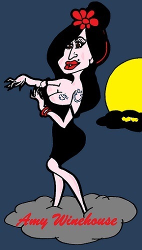 Cartoon: Amy Winehouse (medium) by cartoonharry tagged amy,winehouse,heaven,caricature,cartoonharry,dutch,toonpool