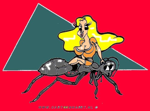 Cartoon: Ant (medium) by cartoonharry tagged insects,girls,nude,cartoonharry,dutch,cartoonist,toonpool