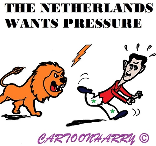 Cartoon: Assad and the Lion (medium) by cartoonharry tagged holland,pressure,assad,lion,cartoon,cartoonharry,cartoonist,dutch,toonpool