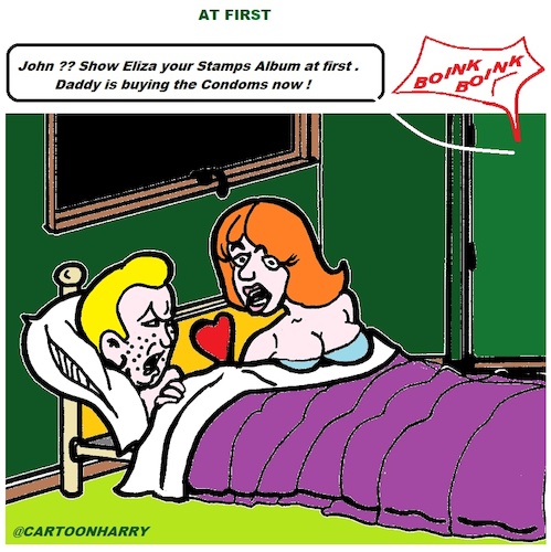 Cartoon: At First (medium) by cartoonharry tagged first,condoms