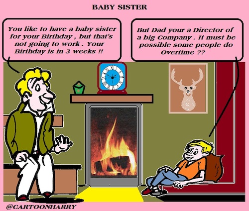 Cartoon: Baby Sister (medium) by cartoonharry tagged dad,son,sister,wister