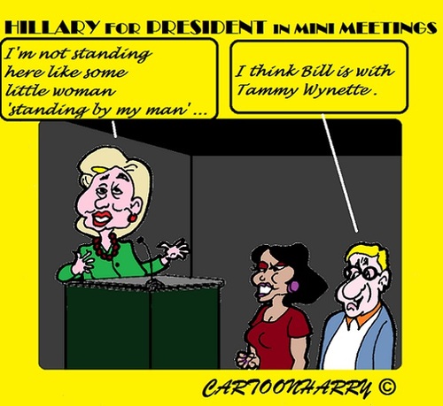 Cartoon: Bill and Hillary (medium) by cartoonharry tagged usa,president,hillary,clinton,bill,tammywynette