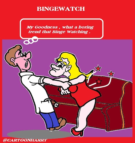 Cartoon: Binge (medium) by cartoonharry tagged bingewatching,cartoonharry