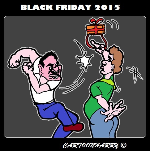 Cartoon: Black Friday 2015 (medium) by cartoonharry tagged november27th2015,blackfriday2015,blackfriday,fight,present