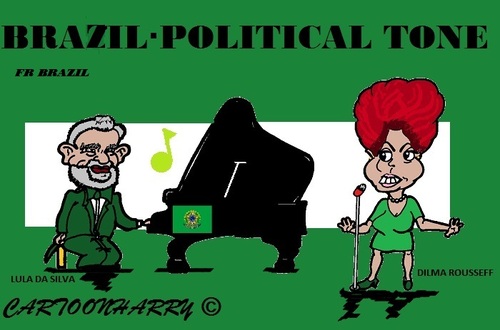 Cartoon: Brasil (medium) by cartoonharry tagged dilmarousseff,llula,accordeon,clarinet,vips,famous,politicians,cartoons,cartoonists,cartoonharry,dutch,toonpool