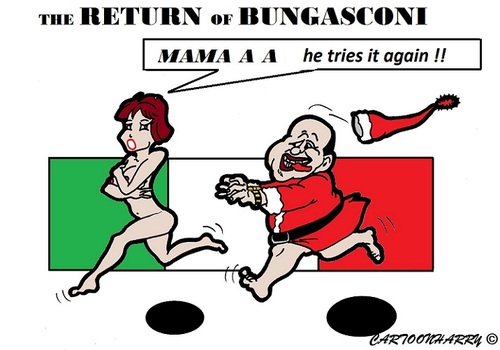 Cartoon: Bungasconi (medium) by cartoonharry tagged berlusconi,bungasconi,xmas,italy,bunga,cartoon,cartoonist,cartoonharry,dutch,toonpool