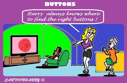 Cartoon: Buttons (medium) by cartoonharry tagged tv,buttons,wife,mom