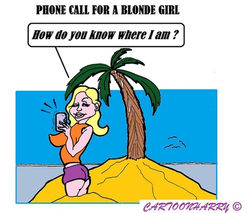 Cartoon: Call (medium) by cartoonharry tagged call,sms,chat,blond,girl