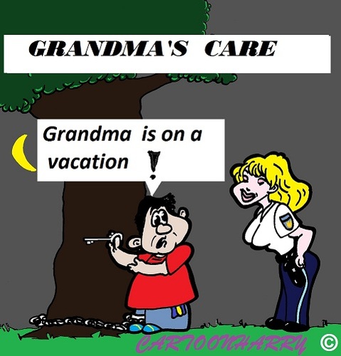 Cartoon: Child Care (medium) by cartoonharry tagged child,boy,care,childcare,granny,vacation,toon,cartoon,cartoonist,dutch,cartoonharry,toonpool
