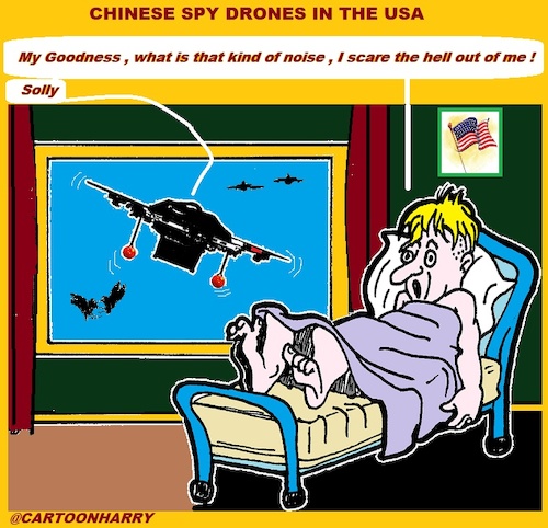 Cartoon: Chinese Drones (medium) by cartoonharry tagged china,drones,usa