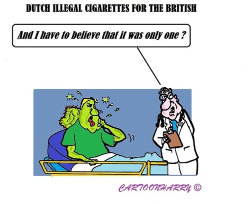 Cartoon: Cigarettes (medium) by cartoonharry tagged holland,england,cigarettes,illegal