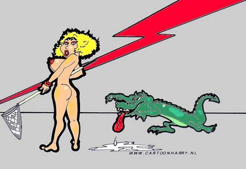Cartoon: Crocodile Girl (medium) by cartoonharry tagged sexy,crocodile,girl,cartoonharry