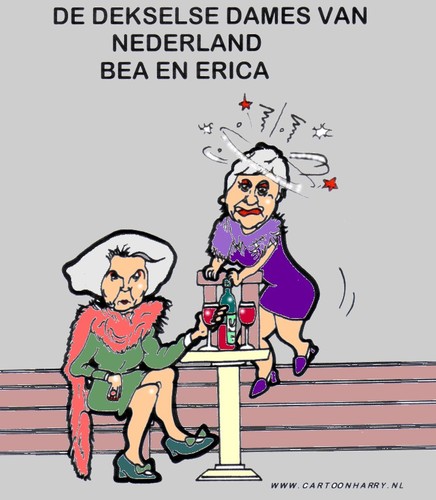 Cartoon: De Dekselse Dames (medium) by cartoonharry tagged bea,erica,dekselse,dames,cartoonharry