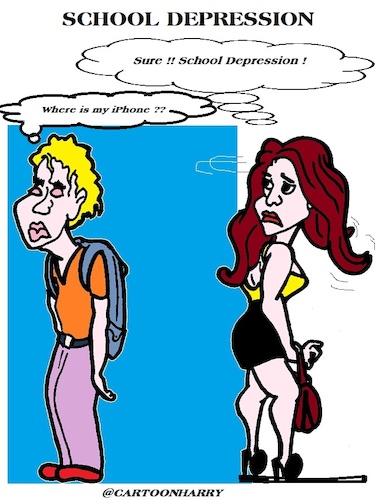 Cartoon: Depression (medium) by cartoonharry tagged depression,school