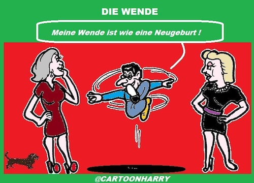 Cartoon: Die Wende (medium) by cartoonharry tagged wende,scheidung