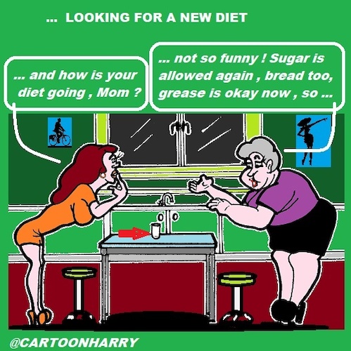 Cartoon: Diet (medium) by cartoonharry tagged diet,mom,daughter,cartoonharry