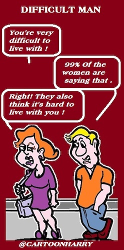 Cartoon: Difficult Husband (medium) by cartoonharry tagged difficult,cartoonharry