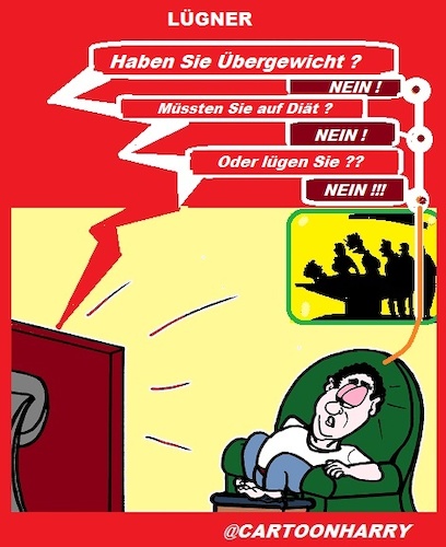 Cartoon: Ein Lügner (medium) by cartoonharry tagged fernseher,sprecher,dick,lügner,cartoonharry