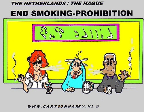Cartoon: End Smoking-Prohibition (medium) by cartoonharry tagged smoker,pub,prohibition,cartoonharry