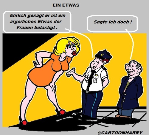 Cartoon: Etwas (medium) by cartoonharry tagged mann,girl,polizei