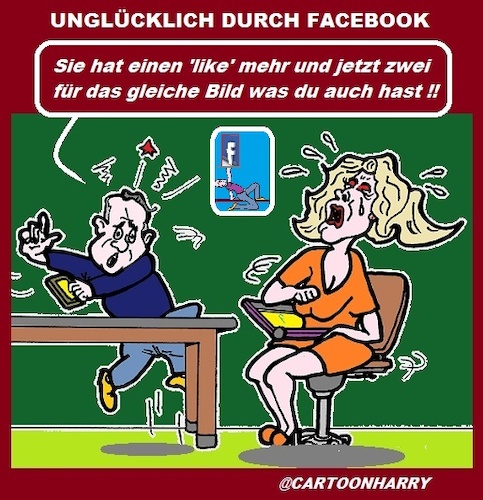 Cartoon: Facebook (medium) by cartoonharry tagged facebook,glück,likes