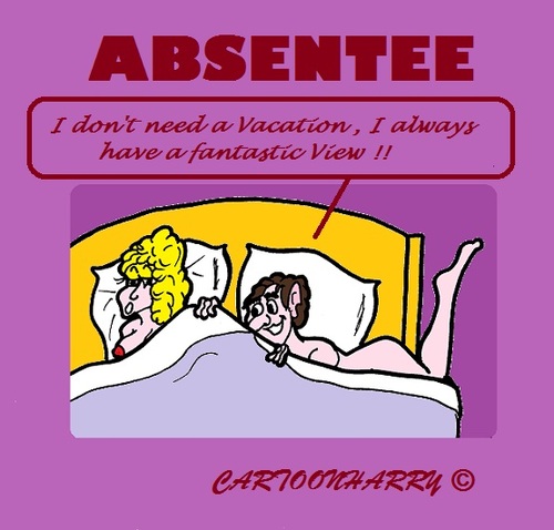 Cartoon: Fantastic View (medium) by cartoonharry tagged vacation,bed,view