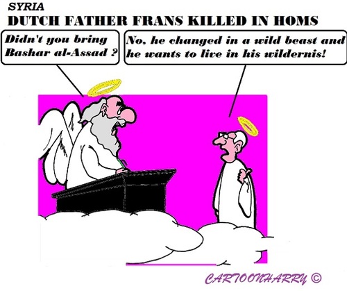 Cartoon: Father Frans Killed (medium) by cartoonharry tagged syria,killed,murderers,fatherfrans