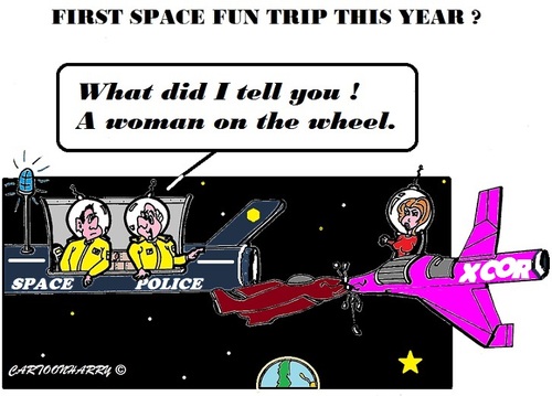 Cartoon: First Space Cab (medium) by cartoonharry tagged space,first,cab,2014