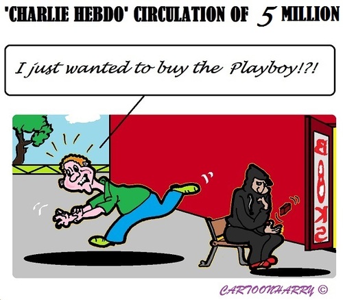 Cartoon: Five Million Charlie Hebdo (medium) by cartoonharry tagged europe,charlie,hebdo,circulation,millions