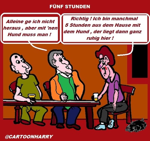 Cartoon: Fünf Stunden Hund (medium) by cartoonharry tagged kneipe,hund,fünf,stunden