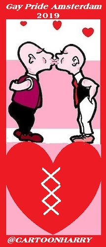Cartoon: Gay Pride Amsterdam (medium) by cartoonharry tagged gaypride,cartoonharry