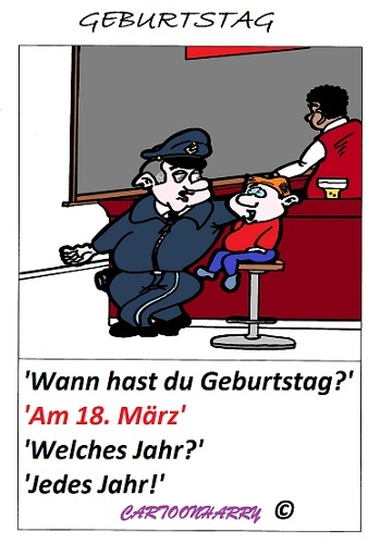 Cartoon: Geburtstag (medium) by cartoonharry tagged cartoon,jährlich,geburtstag,jugendlich,bier,cafe,bar,polizei,cartoonist,cartoonharry,dutch,holland,toonpool