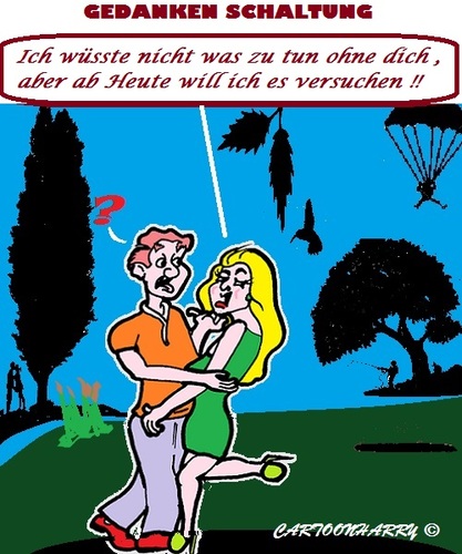 Cartoon: Gedanken (medium) by cartoonharry tagged gedanken,wandlung,vielleight