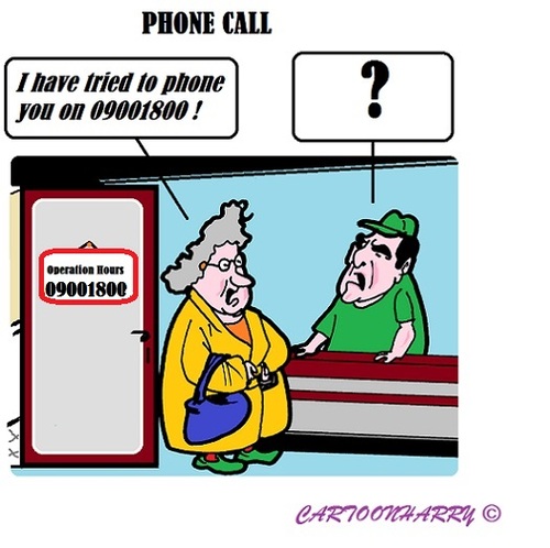 Cartoon: Grandmas Phone Call (medium) by cartoonharry tagged operationhours,shop,grandma,phonecall
