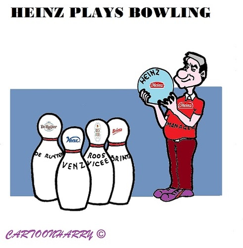 Cartoon: Heinz (medium) by cartoonharry tagged heinz,brinta,roosvicee,venz,deruyter,bowling,knockson,toonpool