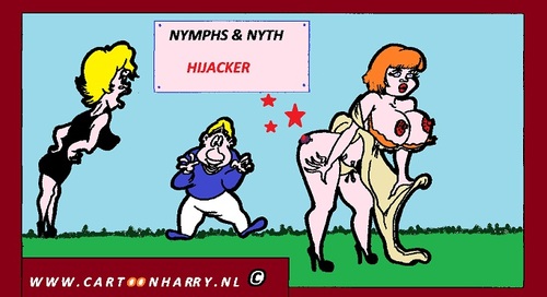 Cartoon: Hijacker (medium) by cartoonharry tagged hijacker,nude,sexy,nymphs,nymph,cartoon,cartoonharry,cartoonist,dutch,toonpool