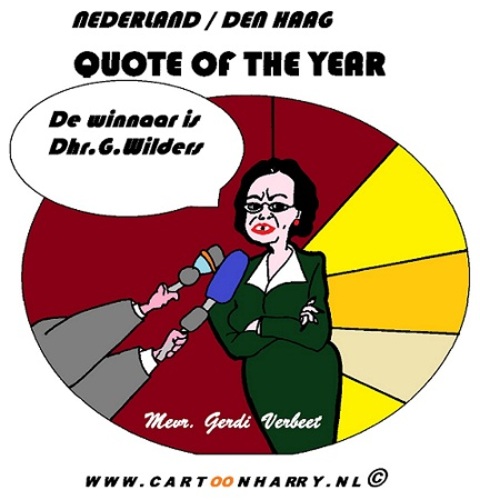 Cartoon: Hollands Quote vh Jaar (medium) by cartoonharry tagged wilders,verbeet,quote,holland,winnaar,normaal,cartoon,cartoonist,cartoonharry,dutch,toonpool