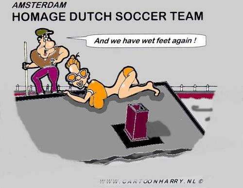 Cartoon: Homage Dutch Soccer Team (medium) by cartoonharry tagged boat,homage,soccer,dutch,holland,cartoonharry