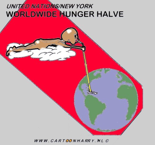 Cartoon: Hunger Half Ways (medium) by cartoonharry tagged hunger,un,world,cartoonharry